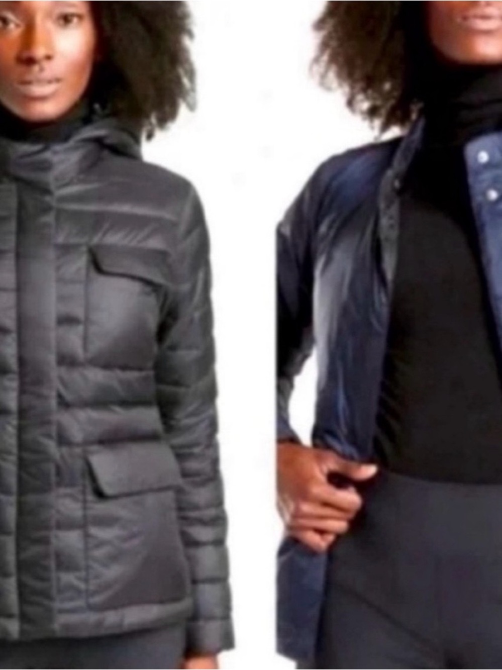 Athleta reversible black puffer jacket coat - Picture 5 of 11